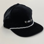 Black Corduroy Velour Adjustable Golf Hat