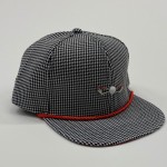 Black and White Houndstooth Red Bottom Adjustable Golf Hat (Limited Edition)