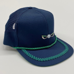 navy blue and fluorescent green mesh side panel front
