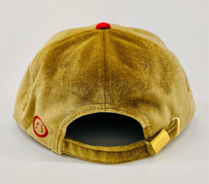 Gold Red and white Velour Golf hat back