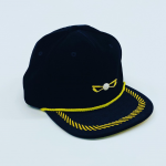 Black and Yellow Velour Adjustable Golf Hat Front